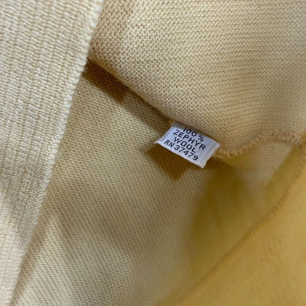 Vtg 70s Pendleton Cardigan Sweater Mens Medium Sir Yellow Virgin Wool USA Made